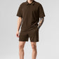 Double Take Shorts‑Sleeve Polo — Espresso