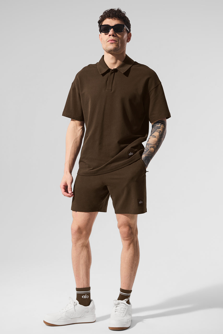 Double Take Shorts‑Sleeve Polo — Espresso