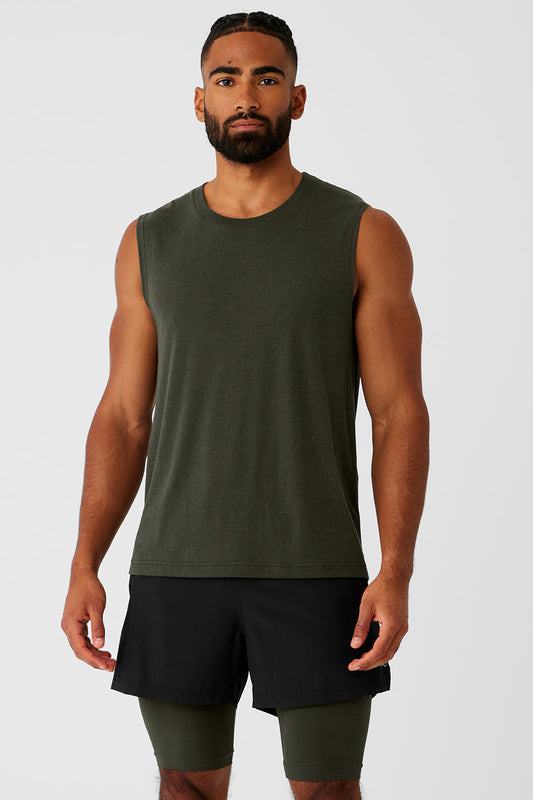 The Triumph Muscle Tank Top — Stealth Green