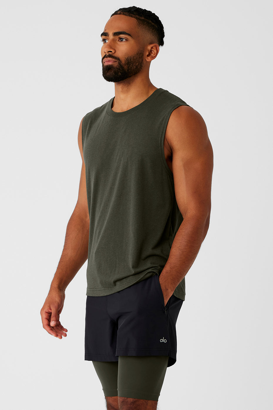 The Triumph Muscle Tank Top — Stealth Green