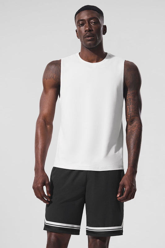 Conquer Muscle Tank Top — White