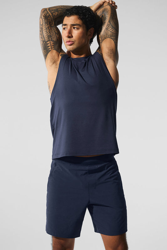 Conquer Muscle Tank Top — Navy