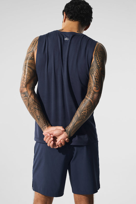 Conquer Muscle Tank Top — Navy