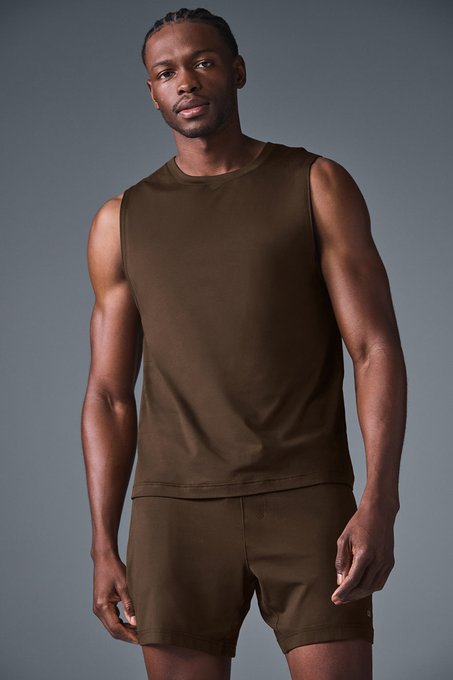Conquer Muscle Tank Top — Espresso