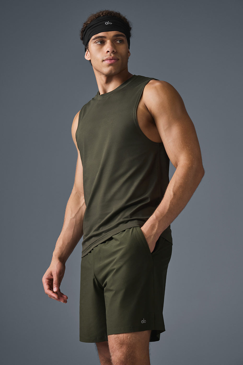 Conquer Muscle Tank Top — Stealth Green