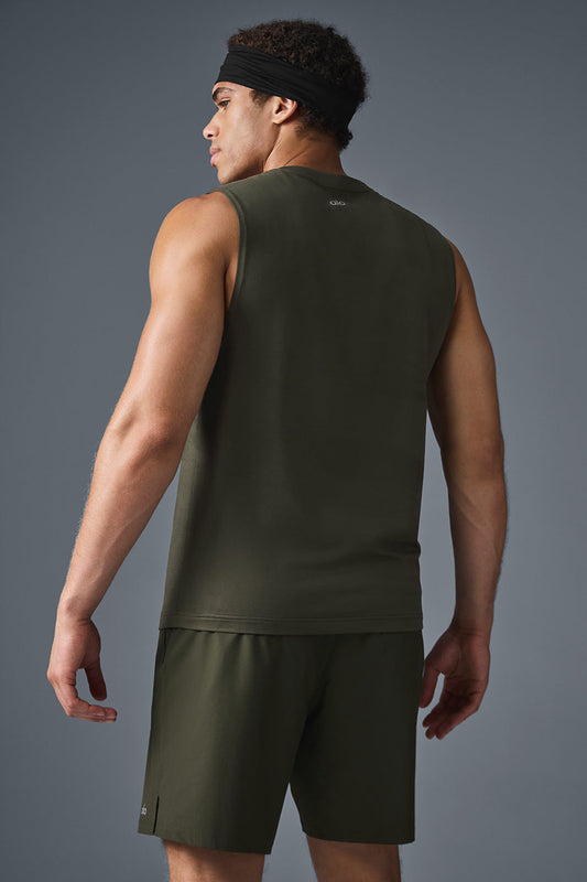 Conquer Muscle Tank Top — Stealth Green