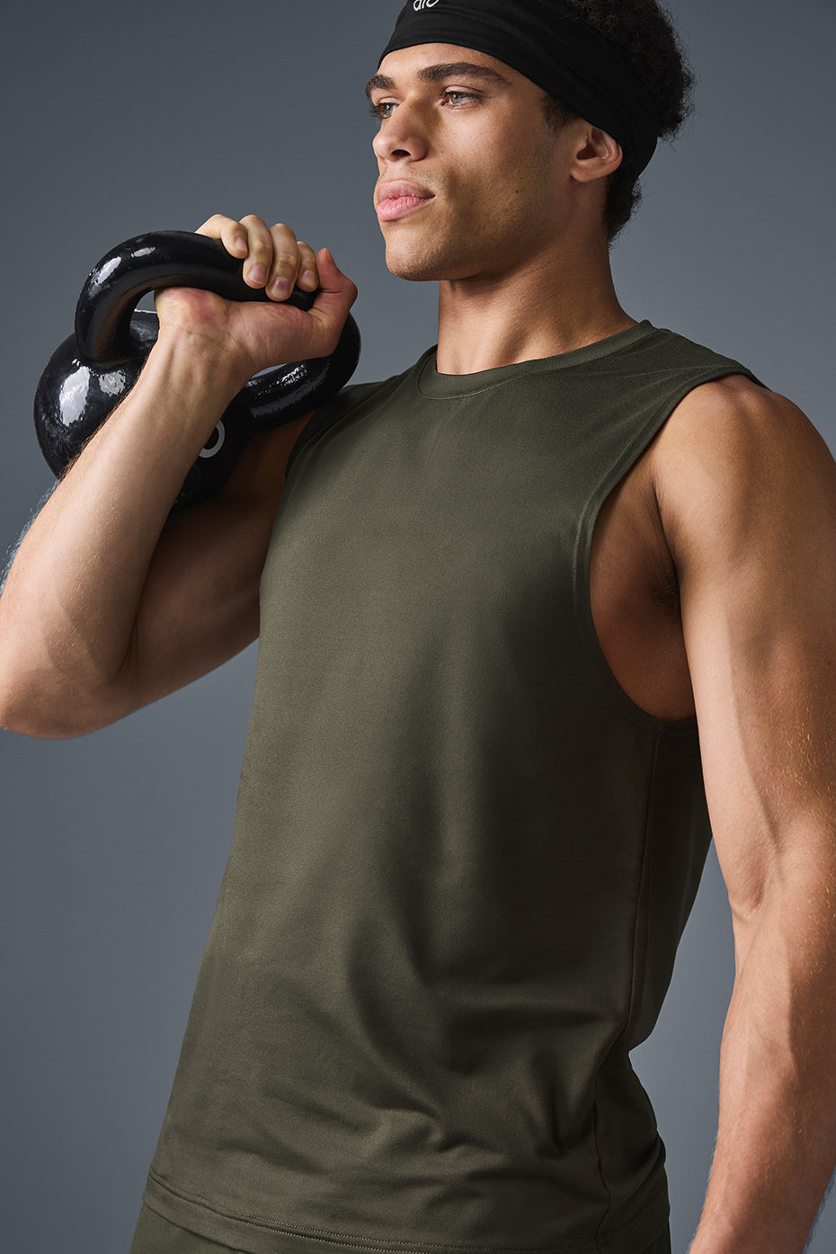 Conquer Muscle Tank Top — Stealth Green
