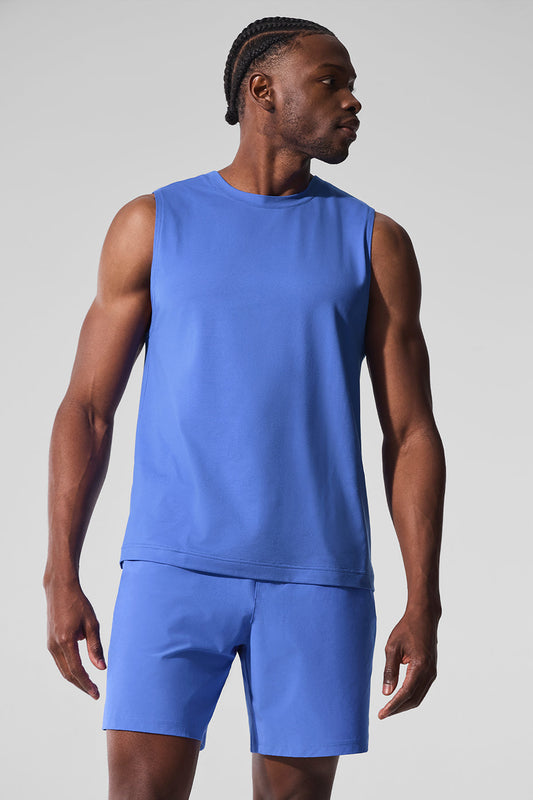 Conquer Muscle Tank Top — Marathon Blue
