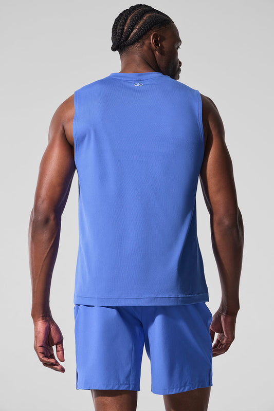 Conquer Muscle Tank Top — Marathon Blue