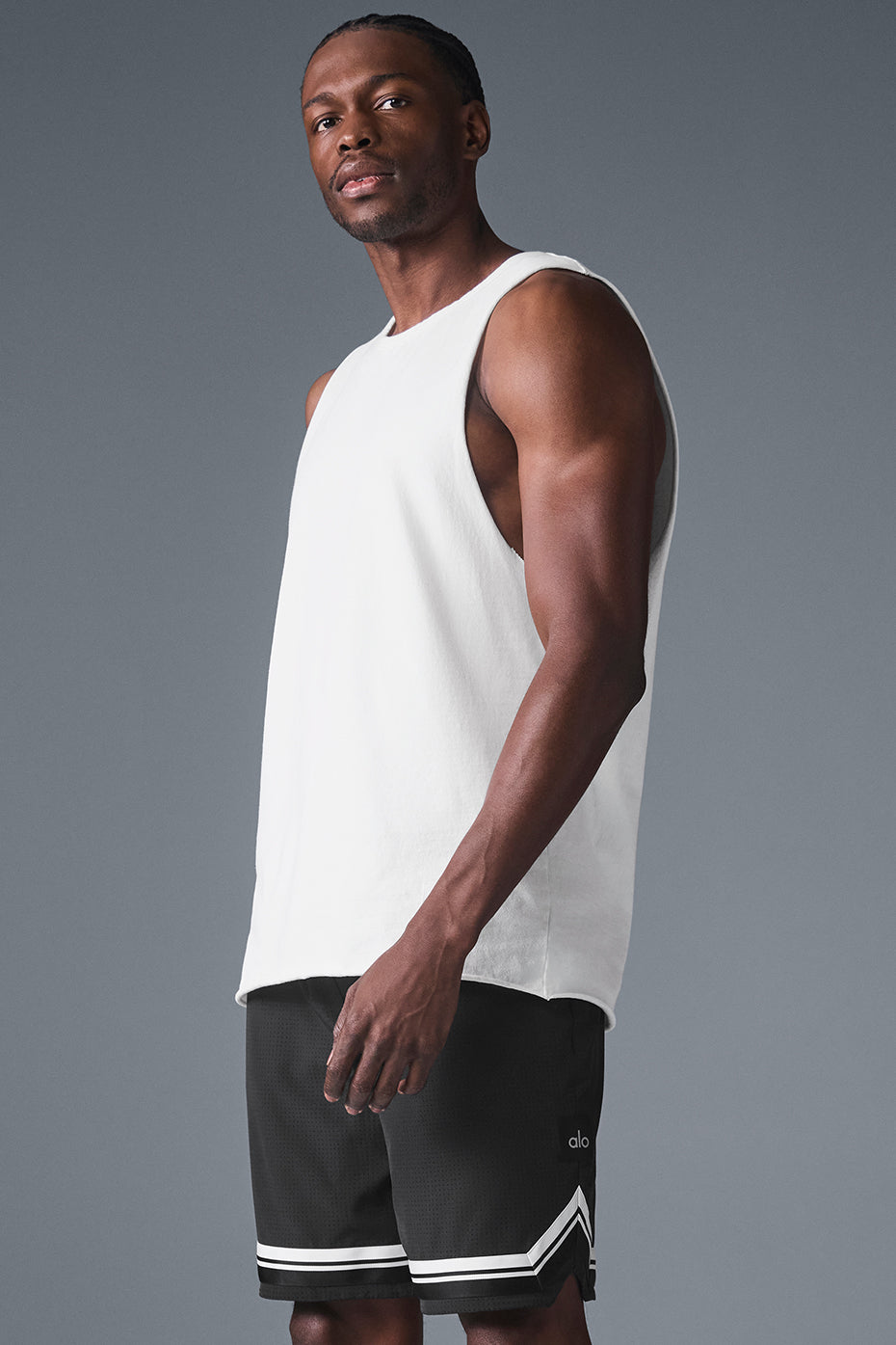 Society Raw Edge Tank Top — White