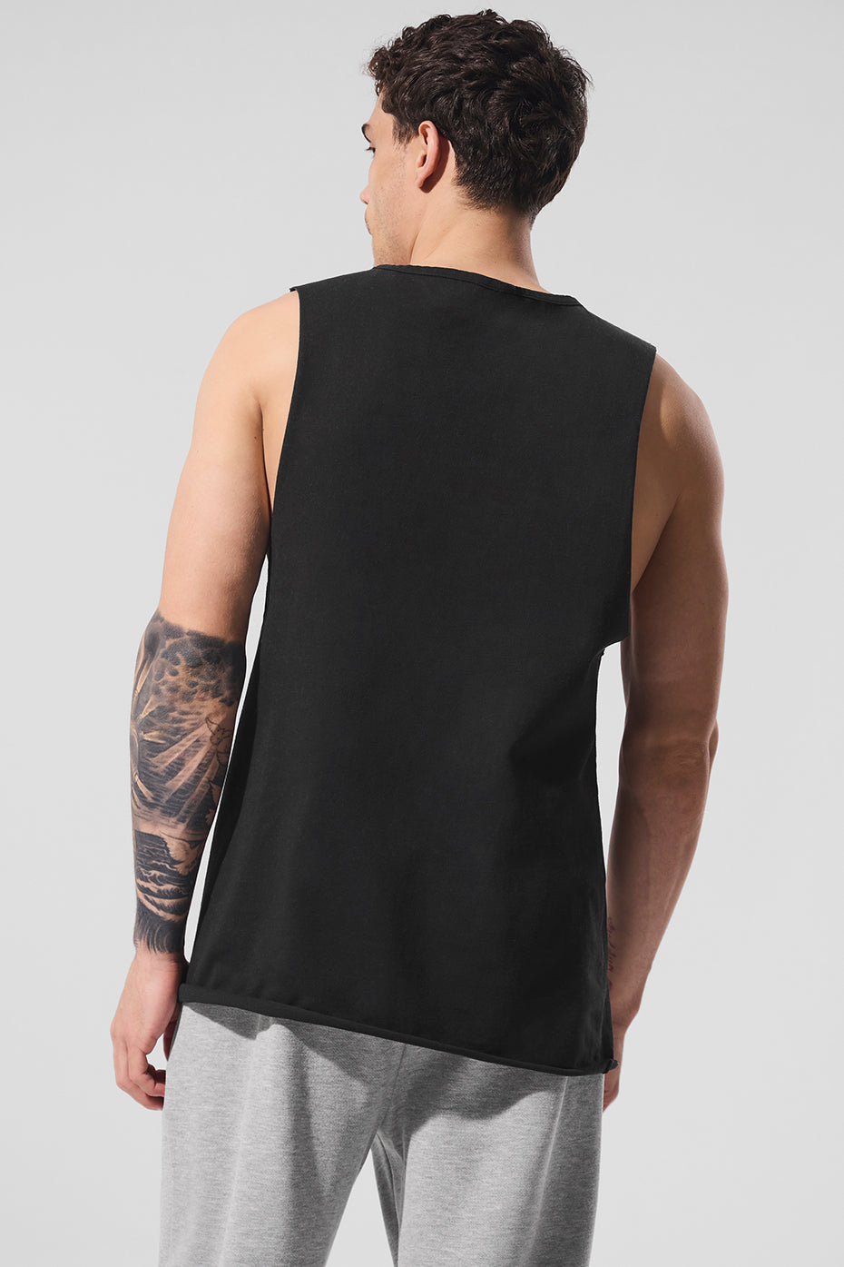 Society Raw Edge Tank Top — Black
