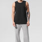 Society Raw Edge Tank Top — Black