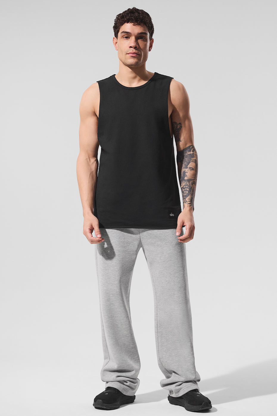 Society Raw Edge Tank Top — Black