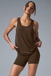 Everyday Modal Rib Tank Top — Espresso