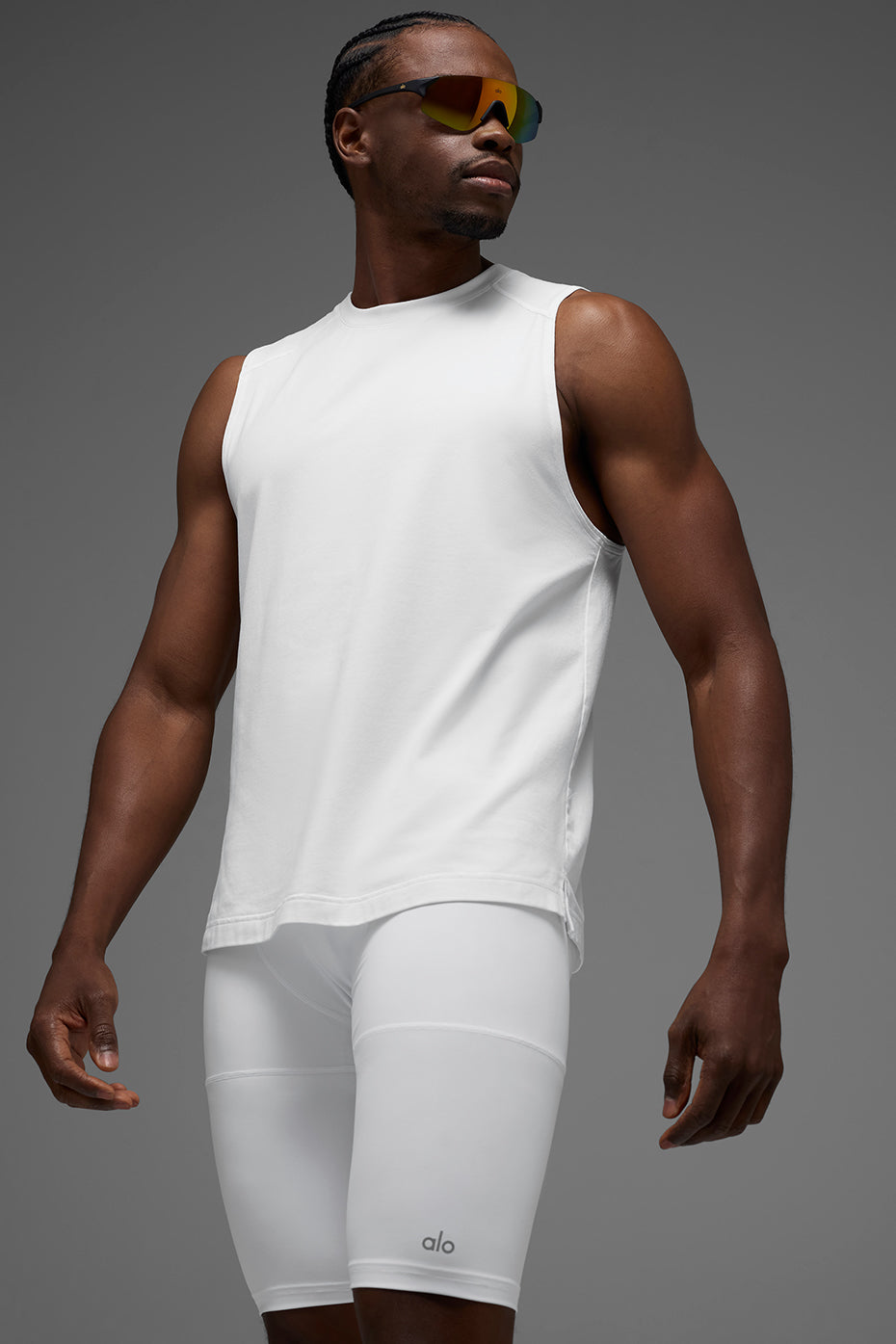 Vapor Muscle Tank Top — White