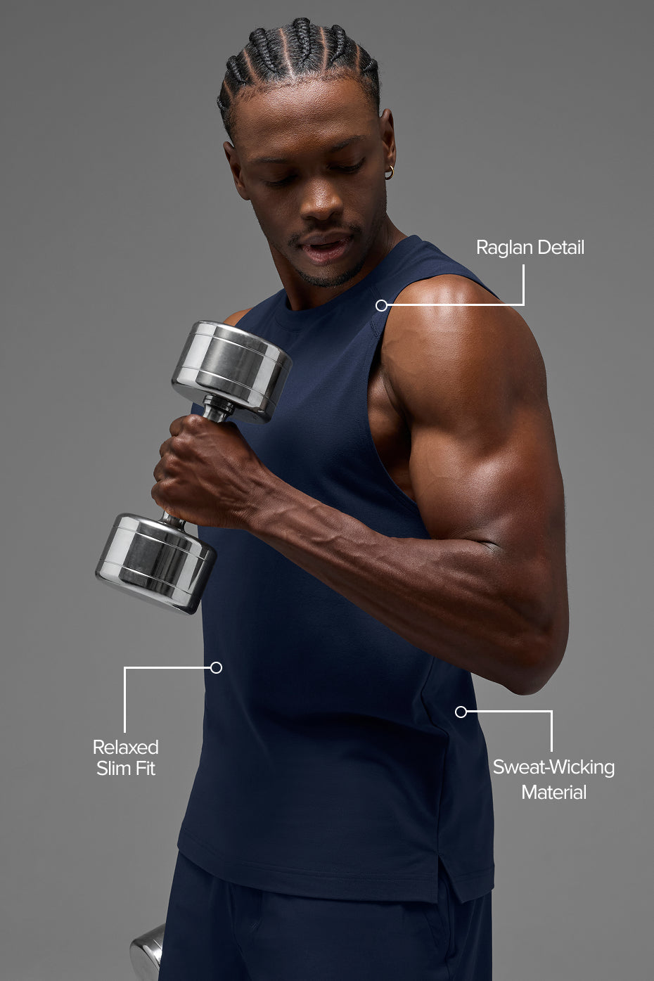 Vapor Muscle Tank Top — Navy