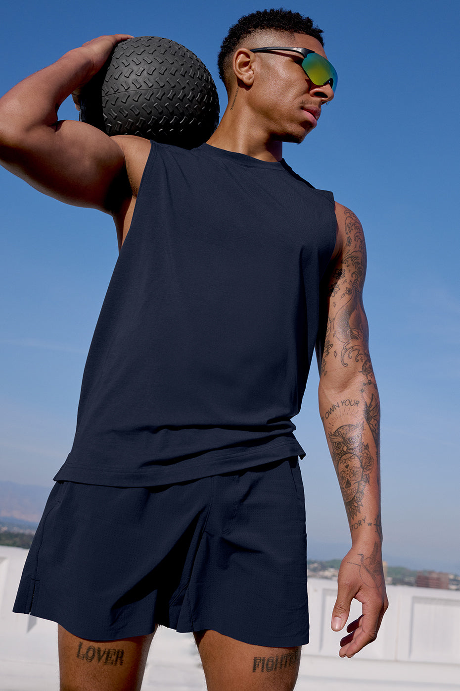 Vapor Muscle Tank Top — Navy