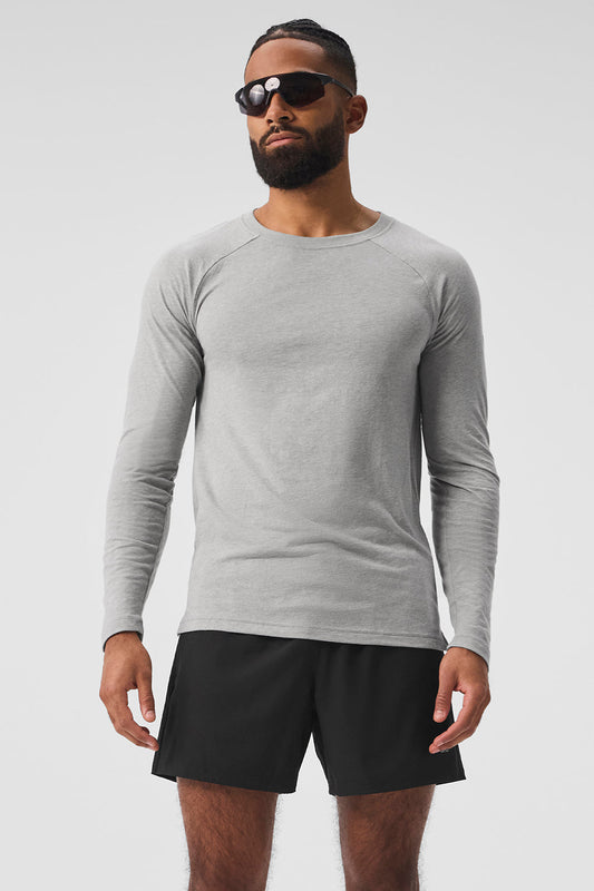 Triumph Long‑Sleeve Tee — Athletic Heather Grey