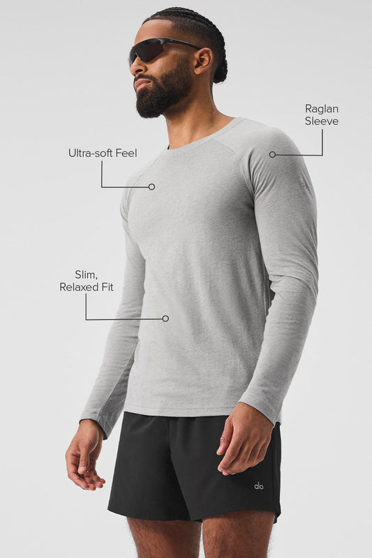 Triumph Long‑Sleeve Tee — Athletic Heather Grey