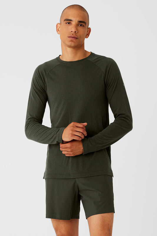 Triumph Long‑Sleeve Tee — Stealth Green