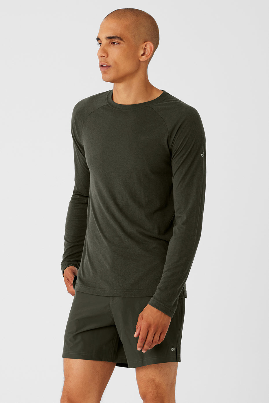Triumph Long‑Sleeve Tee — Stealth Green