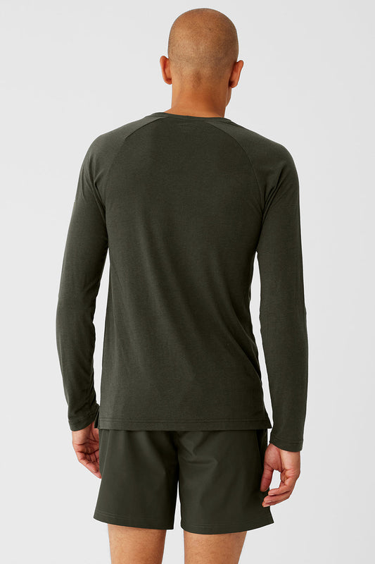 Triumph Long‑Sleeve Tee — Stealth Green