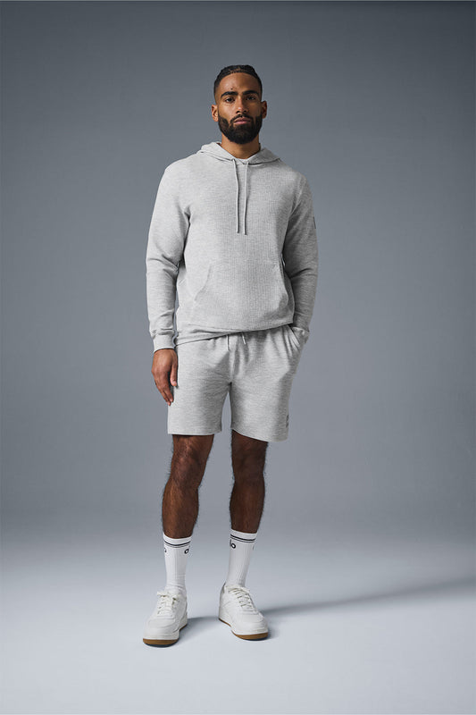 Micro Waffle Fast Break Hooded Sweatshirt — Athletic Heather Grey