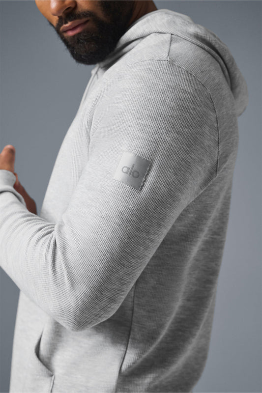 Micro Waffle Fast Break Hooded Sweatshirt — Athletic Heather Grey