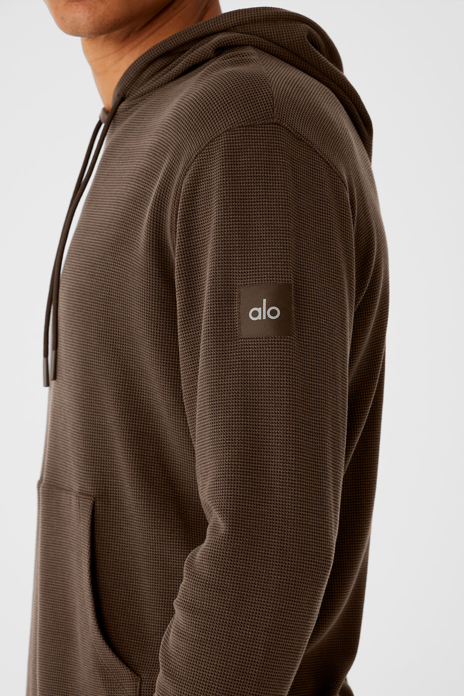Micro Waffle Fast Break Hooded Sweatshirt — Espresso