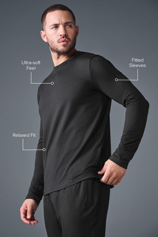 Conquer Reform Crewneck Long‑Sleeve — Black