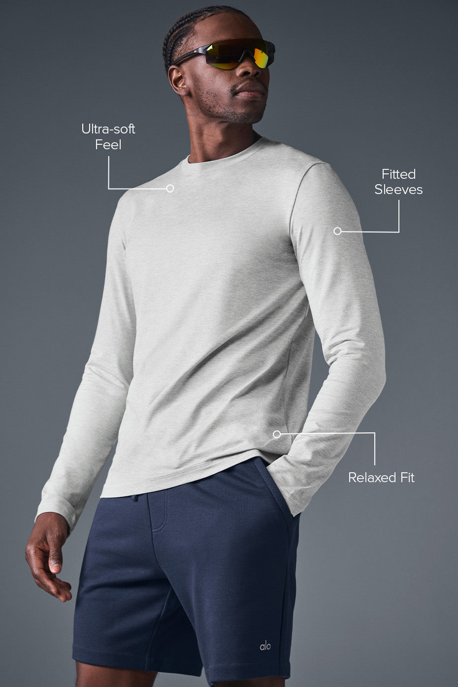 Conquer Reform Crewneck Long‑Sleeve — Athletic Heather Grey