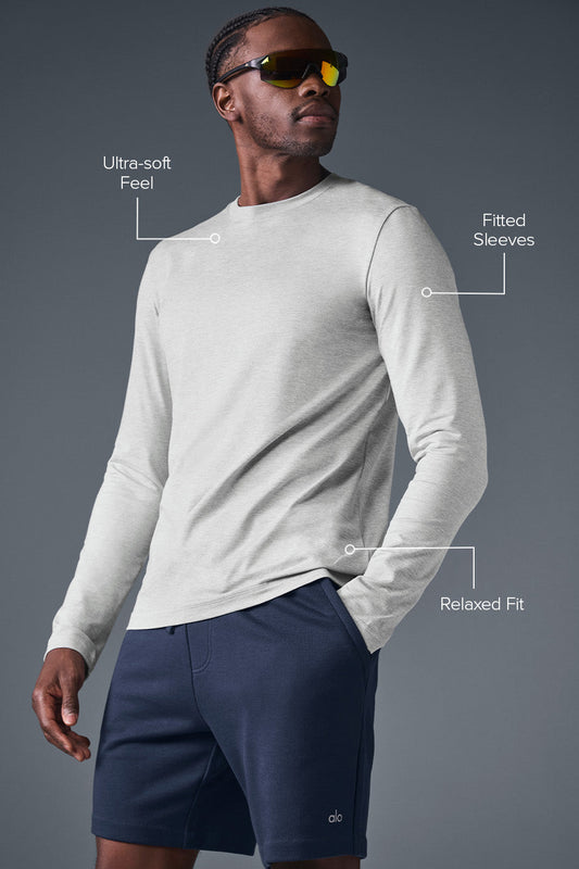 Conquer Reform Crewneck Long‑Sleeve — Athletic Heather Grey