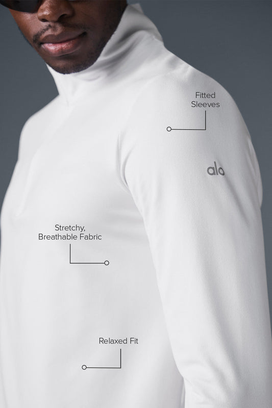 Conquer 1/4 Zip Reform Long‑Sleeve — White