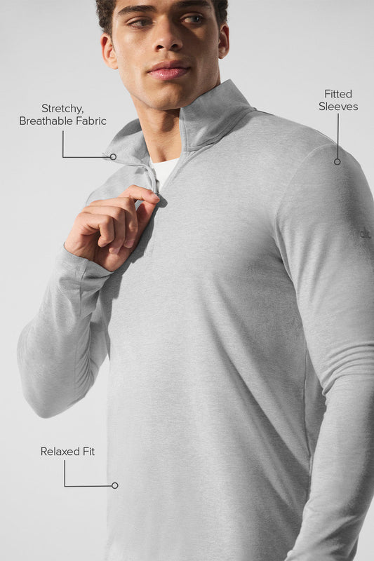 Conquer 1/4 Zip Reform Long‑Sleeve — Athletic Heather Grey