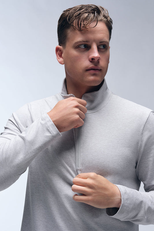 Conquer 1/4 Zip Reform Long‑Sleeve — Athletic Heather Grey