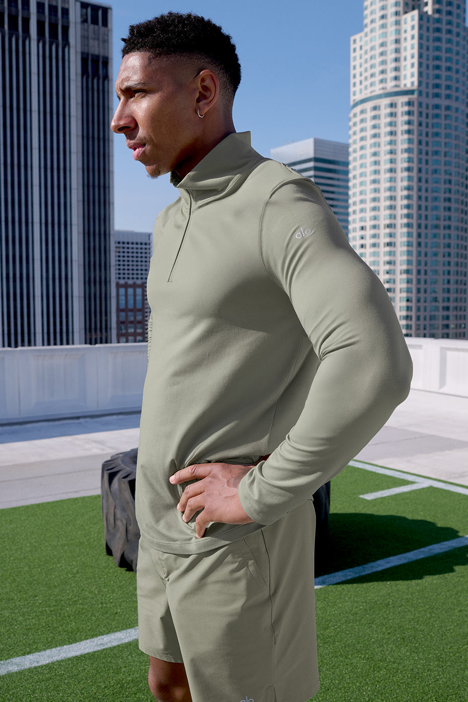 Conquer 1/4 Zip Reform Long‑Sleeve — Limestone
