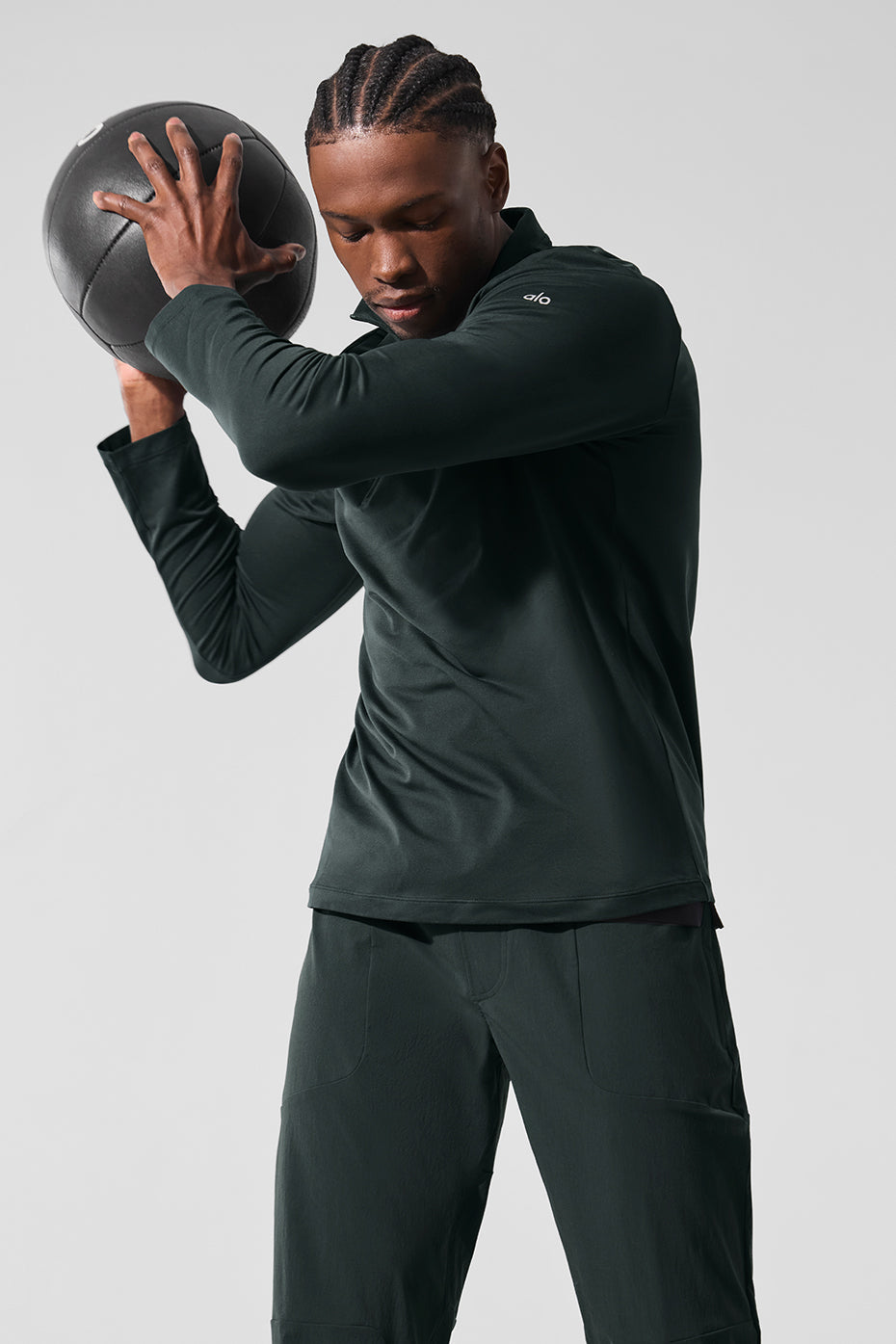 Conquer 1/4 Zip Reform Long‑Sleeve — Charcoal Green