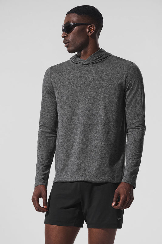 Conquer Reform Long‑Sleeve With Hood — Dark Heather Grey