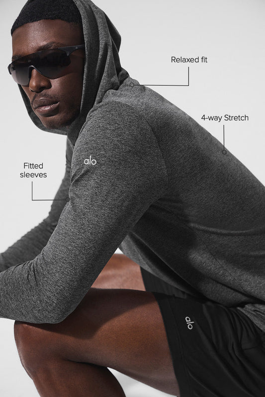Conquer Reform Long‑Sleeve With Hood — Dark Heather Grey