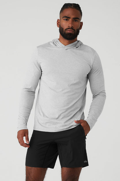 Conquer Reform Long‑Sleeve With Hood — Athletic Heather Grey