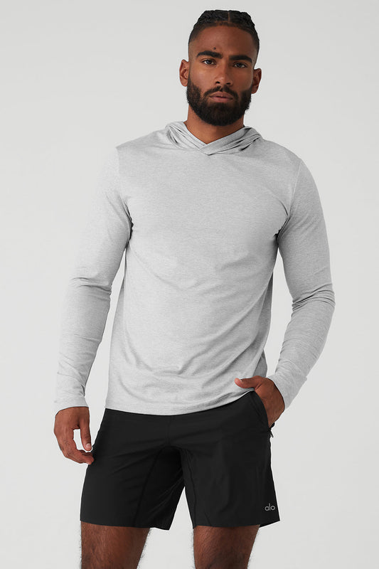 Conquer Reform Long‑Sleeve With Hood — Athletic Heather Grey