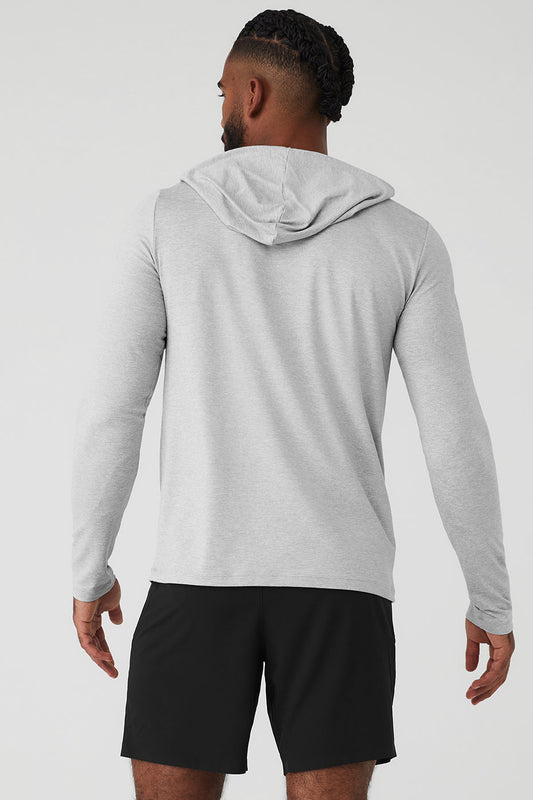 Conquer Reform Long‑Sleeve With Hood — Athletic Heather Grey