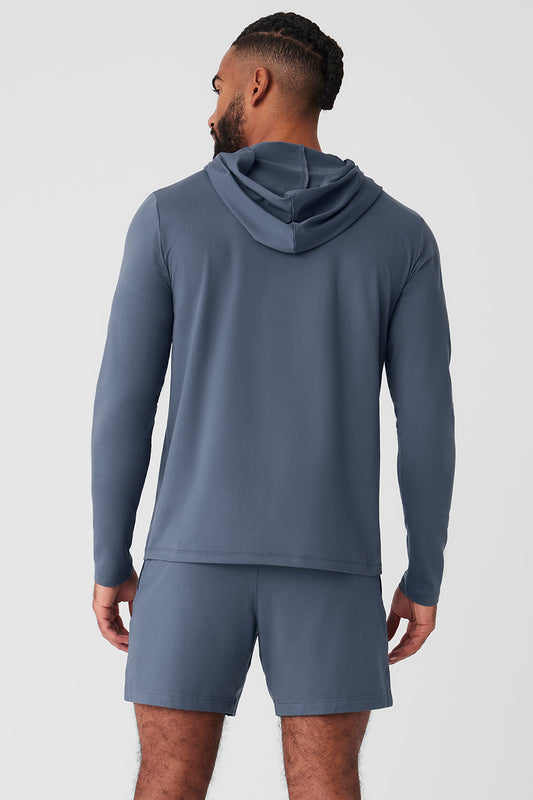 Conquer Reform Long‑Sleeve With Hood — Bluestone