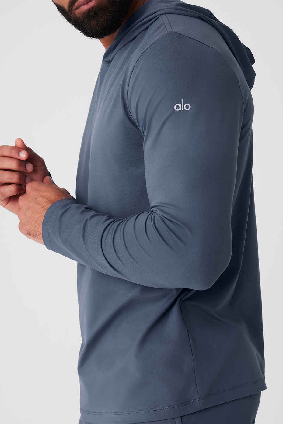 Conquer Reform Long‑Sleeve With Hood — Bluestone