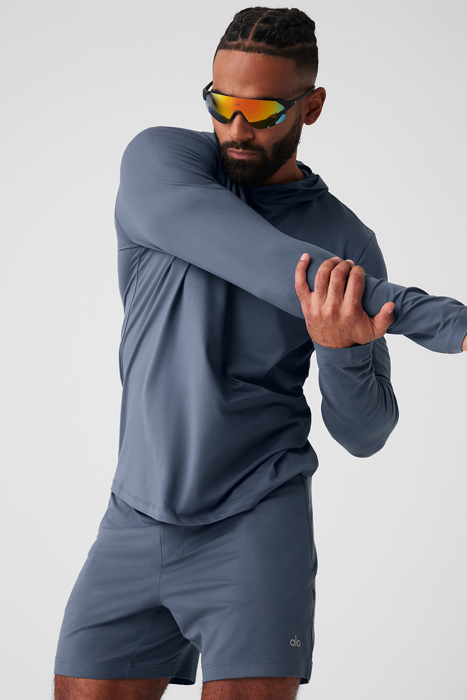 Conquer Reform Long‑Sleeve With Hood — Bluestone
