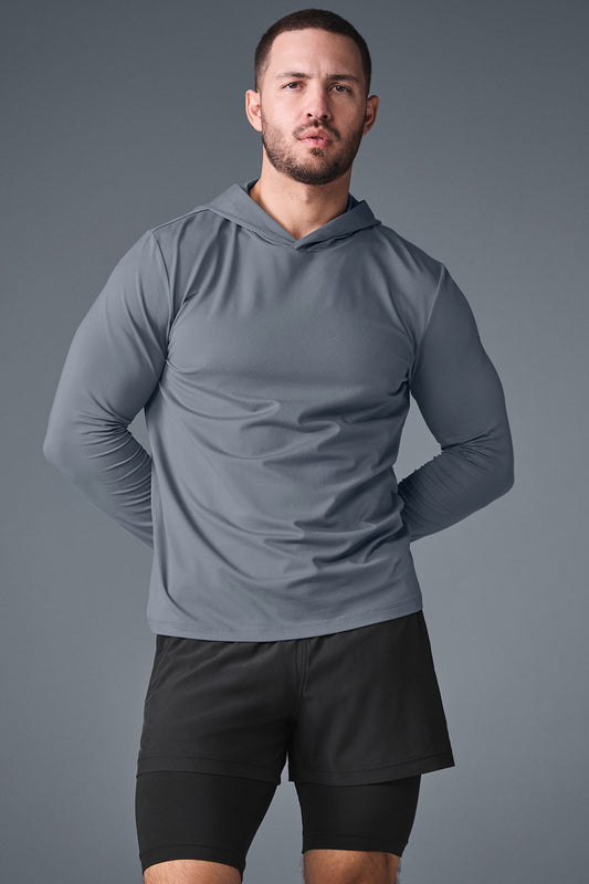 Conquer Reform Long‑Sleeve With Hood — Steel Grey