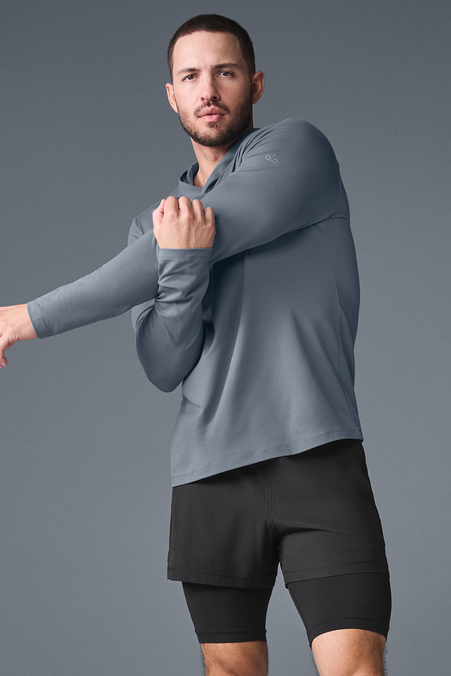 Conquer Reform Long‑Sleeve With Hood — Steel Grey