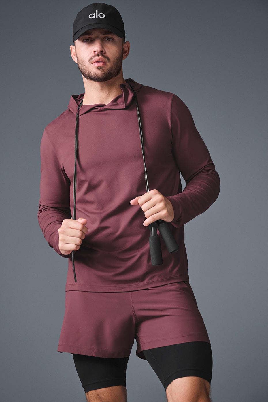 Conquer Reform Long‑Sleeve With Hood — Burgundy Truffle