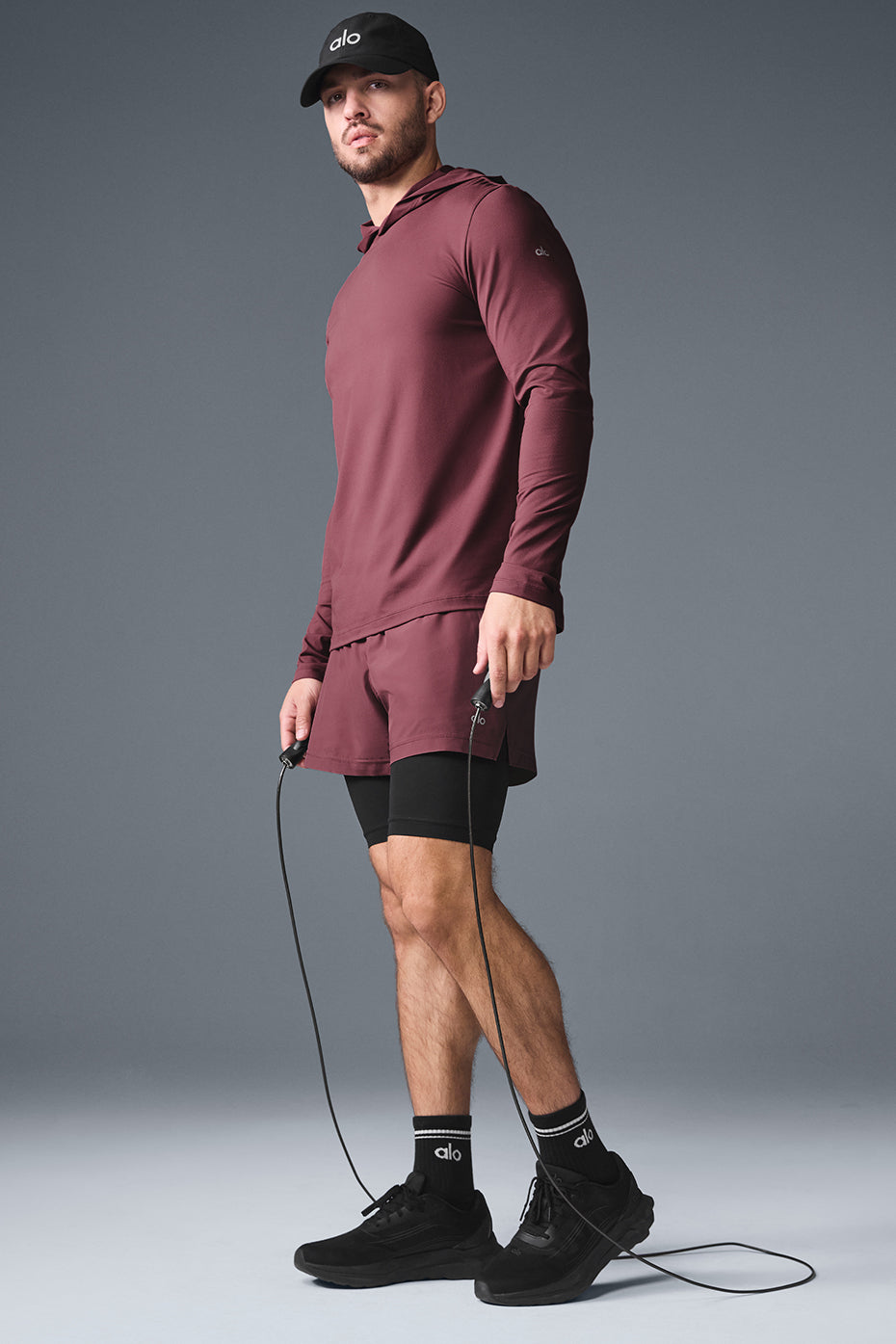 Conquer Reform Long‑Sleeve With Hood — Burgundy Truffle