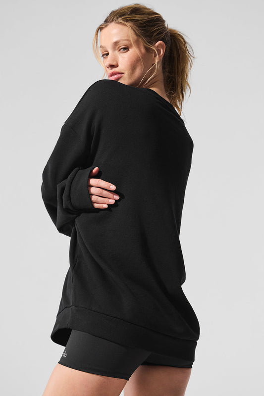 Chill Crew Neck Crew Sweatshirt — Black